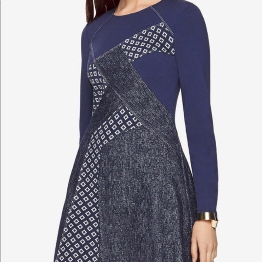 BCBG Max Azria Melis blue patchwork dress XS